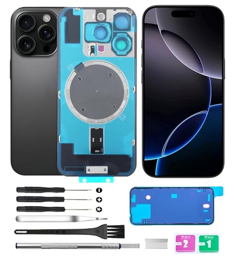Vitre arrière iPhone 16 Pro Max aimantée pour charge sans fil et objectif photo