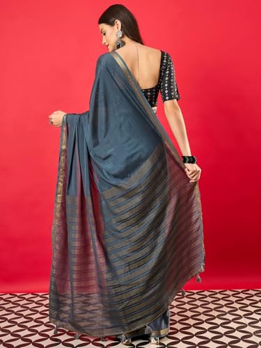 Image of AKHILAM Women's Kanjivaram Woven Soft Silk Saree With Blouse Piece