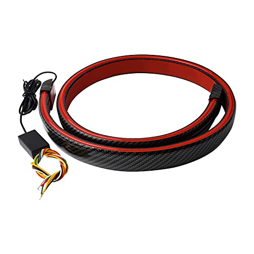 1797 Spoiler For Cars Third Brake Light Turn Signal Red Led Strip Universal Exterior Accessories For Rear Spoiler Lip Trunk Roof Wing Trucks Carbon Fiber 51 Inch #TOP14