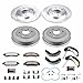 PowerStop Front & Rear Brake Kit For Chevrolet Silverado 1500 2005-06 |GMC Sierra 1500 2005-06 - Truck & Tow Carbon Fiber Ceramic Brake Pads + Drilled & Slotted Rotors Upgrade, K15237DK-36