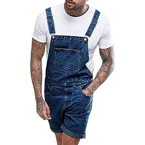 Men's Summer Denim Dungarees Jumpsuit Cover