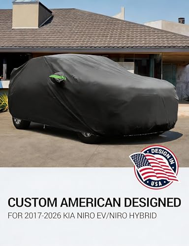 Image of Proadsy Custom Fit 2017-2026 Kia NIRO Car Cover Waterproof UV Sun Outdoor | UV-Blocking Waterproof With Soft Lining Prevents Leaks & Scratches. Perfect For Sunny, Snowy Outdoor Parking, Garage Storage