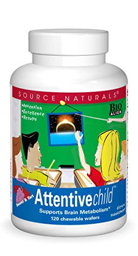 Source Naturals Attentive Child Chewable Wafers for Brain Metabolism Support - 120 Fruit Wafers