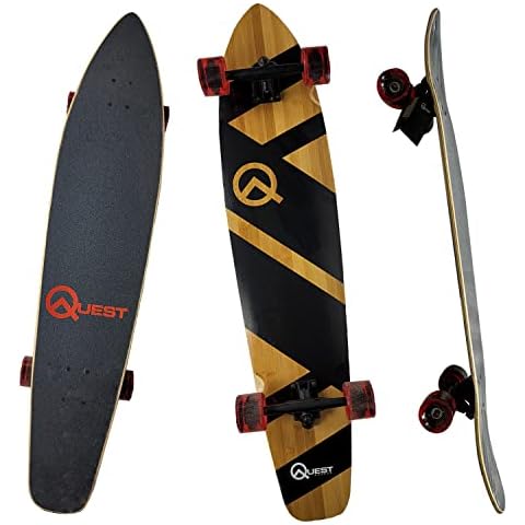 Quest Super Cruiser - Unisex Skateboard für Jugendliche und Erwachsene - 6-lagiges russisches Ahorn & 7-lagiges Bambus-Deck-Konstruktion Cover