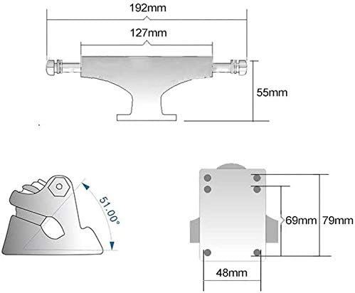 POFET 5 inch Skateboard Trucks Small Fish Board Aluminum Alloy Bracket Skateboard Bridge,Gasket Bridge Nail Set Unisex Adult Pro Skate Trucks - Image 5
