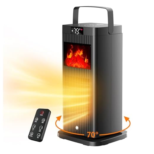 2026 New Version Space Heater, ETL & UL Certified Portable Space Heaters with Flame Effect 1500W Oscillating Electric PTC Ceramic Room Heater for Indoor Use,Bedroom,Office,Desk,Garage