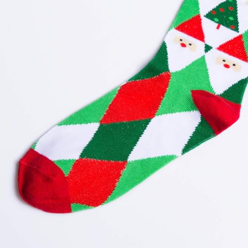 Image of Chalier Womens Funny Socks Cozy Cute Printed Patterned Fun Sock Novelty Cat Dog Socks for Women, White Red