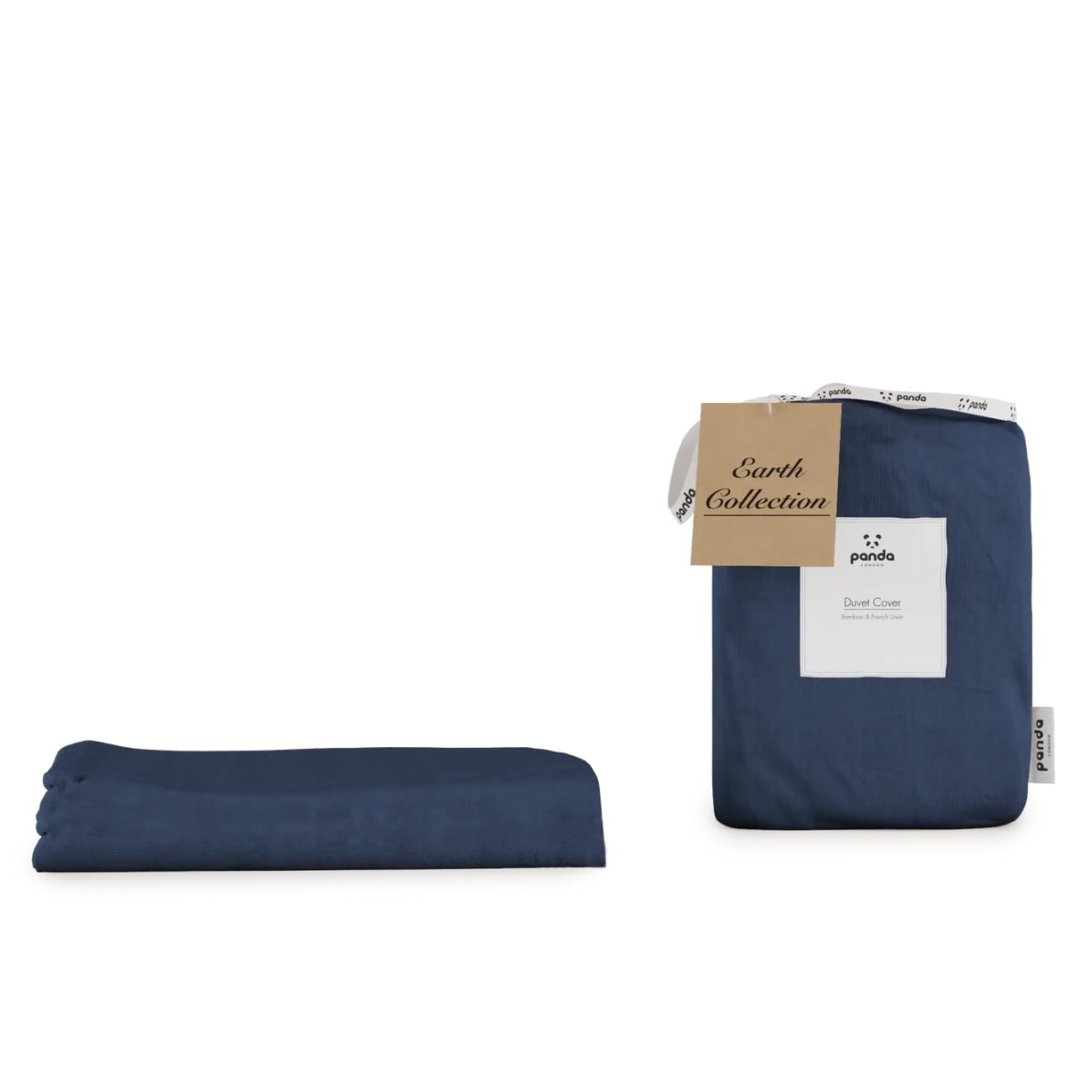 Bamboo & French Linen Duvet Cover | UK King - Midnight Navy