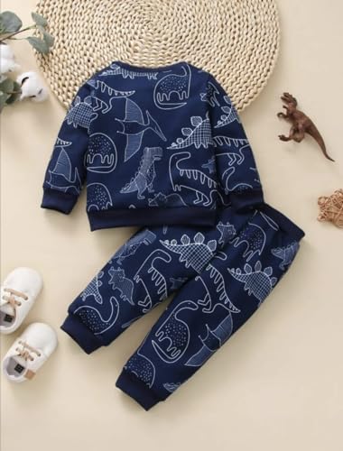 Image of Cotton Boy's Sweatshirt and Jogger Set | Printed Full Sleeves T-shirt and Pant Set for Kids