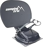 Camping First Satmex 55 plus – Antenna satellitare completamente automatica (installazione su camper, solo 16 cm di altezza, Bluetooth, ampia portata di ricezione) – Antracite