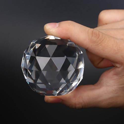 Bola de Vidro Transparente de 60mm, Acessórios de Bola de Vidro Com Prismas de Cristal K9, para Deco