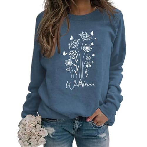 Générique Sweat-Shirt Femme sans Capuche Motif Floral décontracté Tendance rétro Confortable...