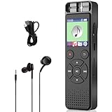 128GB Diktiergerät, Mini Aufnahmegerät mit Wiedergabe und sprachgesteuerter, Voice Recorder mit Rauschunterdrückung für Vortrag/Interviews/Klassen/Meeting