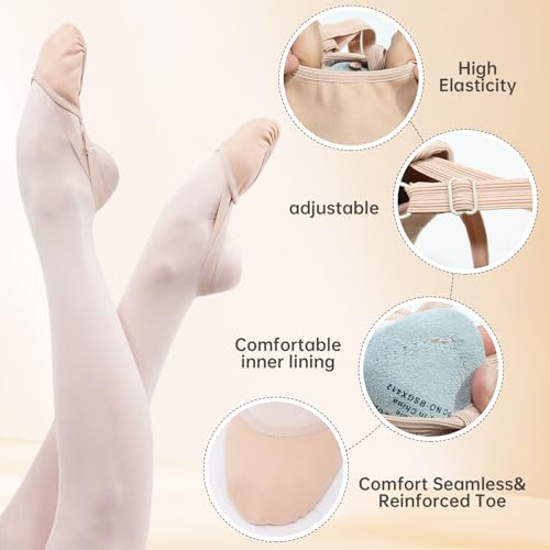 Half Soles Dance Shoes for Women Girls Men Lyrical Pirouette Ballet Canvas Shoes Turners Dance Shoes for Contemporary (Girls/Boys/Men/Adult)4