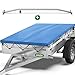 Produktbild Tarpofix® Anhängerplane 217x117 cm + 1x Planenbügel | Anhänger Plane Flachplane aus PVC PLANENMATERIAL | Verstärkte Unsinn Anhänger Plane für 750kg PKW Hänger | Abdeckplane + Flachplanenbügel | Blau