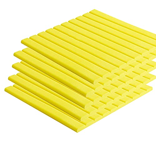 GAXQFEI Panel de Absorción de Algodón de Aislamiento Acústico de Alta Densidad de 5 Piezas Tratamiento Acústico Absorbente de Aislamiento de Voz 50 Veces; 50 Veces; 2Cm,Amarillo
