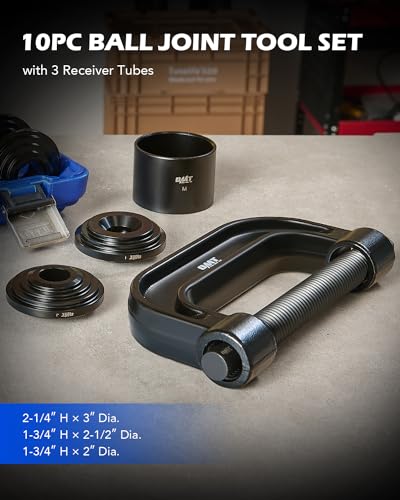 Image of Orion Motor Tech Ball Joint Press Kit, Heavy Duty Ball Joint Removal Tool with 4wd Adapters, Ball Joint Tool for Most 2WD and 4WD Cars and Light Trucks