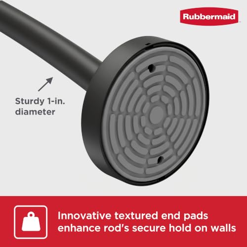 Rubbermaid Curved Shower Curtain Rod with Choice of No Drill Tension or Wall-Mount Installation, 50-72 Inches Adjustable Shower Rod for Bathroom, Non-Slip, No Rust, Matte Black by Rubbermaid - Image 7