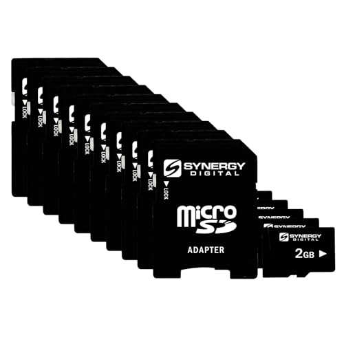 Synergy Digital 2GB Micro SD Secure Digital Memory Cards, Compatible with Samsung Galaxy S5 Cell Phone - Pack of 10