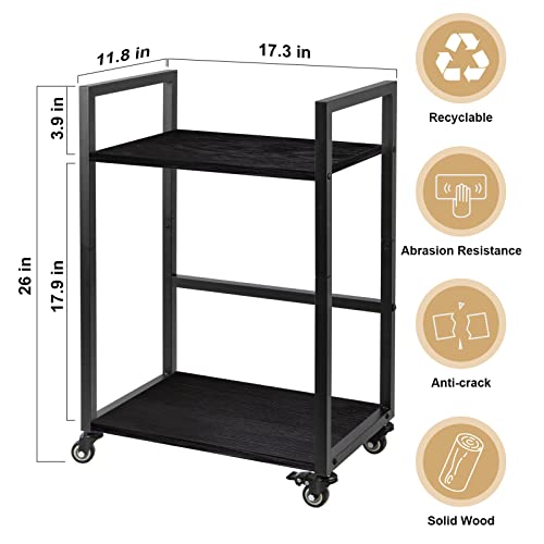 Yierya Upgrade Printer Stand, Computer Tower Stand, 2-Tier Printer Cart Under Desk With Storage, Machine Cart With Wheels And Adjustable Table Top, Heavy Duty Storage Rack For Office And Home(Black) #TOP1