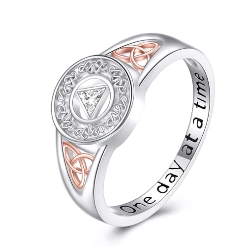 Bague de sobriété AA en argent 925 massif et poinçonné Daylinlove