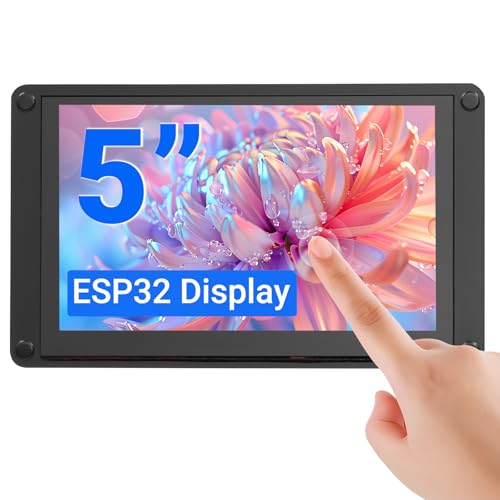 Image of ESP32 Display, 5 Inch HMI ESP32-S3 IPS Touch Screen with Acrylic Case, ESP32 Touchscreen with 800x480 Resolution, Up to 240MHz Frequency, Compatible with Arduino, PlatformIO, MicroPython