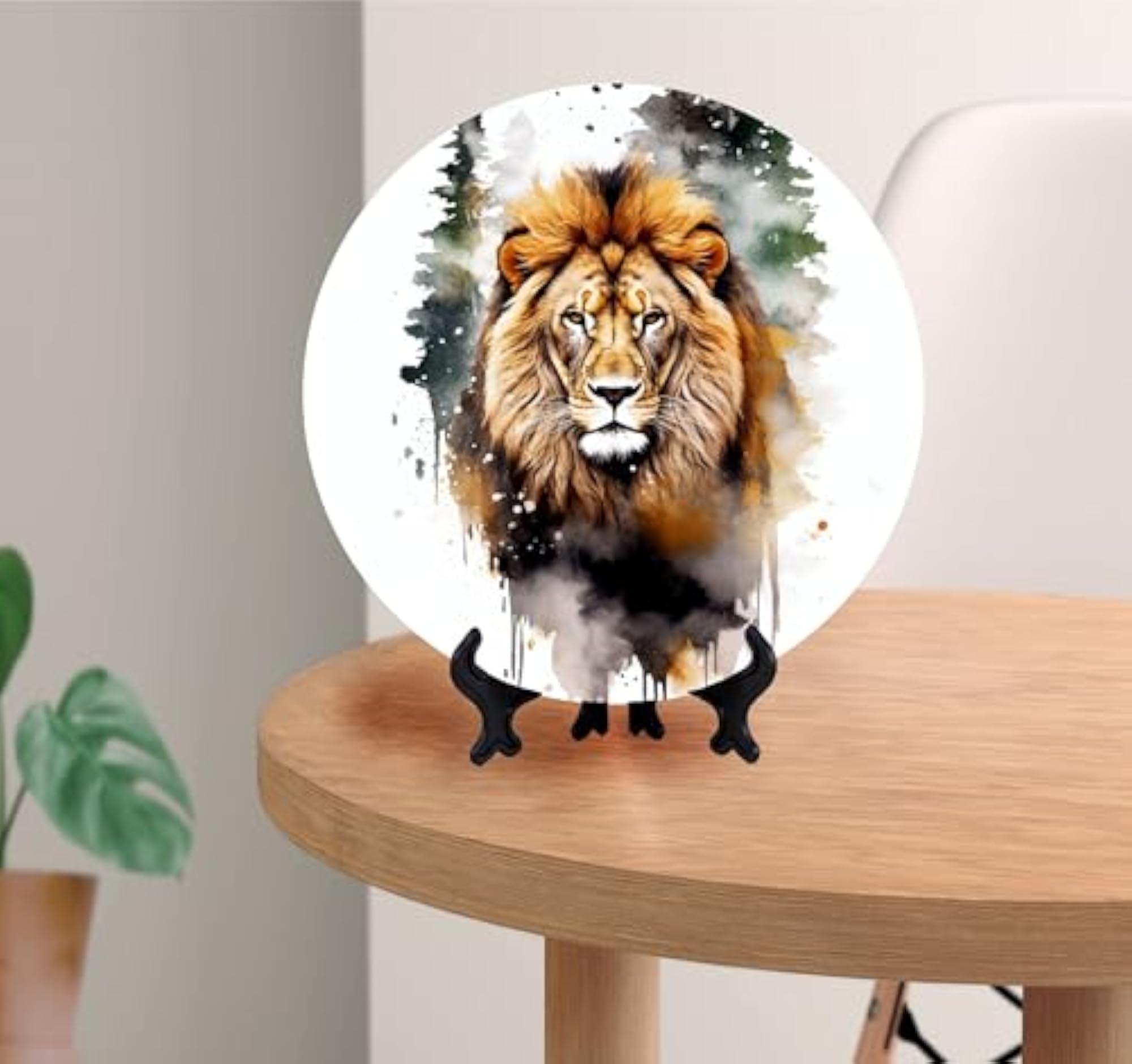 Decorative Ceramic Art Plate, The King Lion Design, Gift