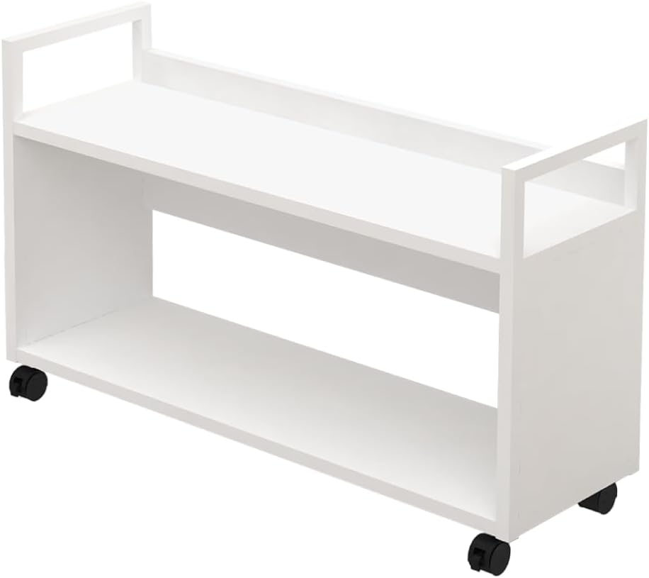 AKIRA White Commercial Grade Under Desk Storage Cart, Slim Rolling File and Utility Cabinet (35.4in Wide) for Office or B2B Use, Model US3-UDSK-0928-WH