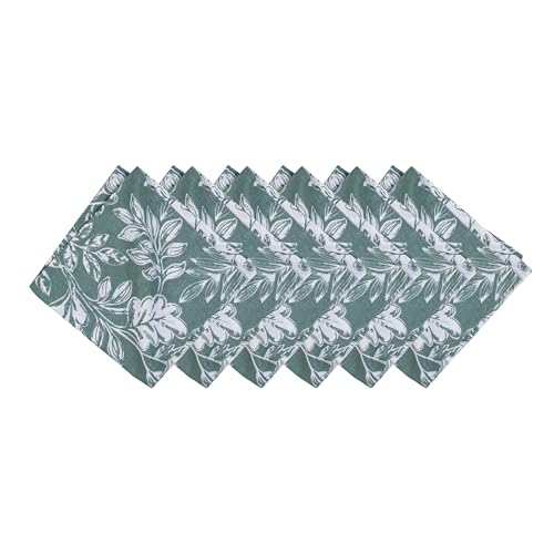 Set de 6 servilletas de tela botánicas verde C&F Home miniatura 1
