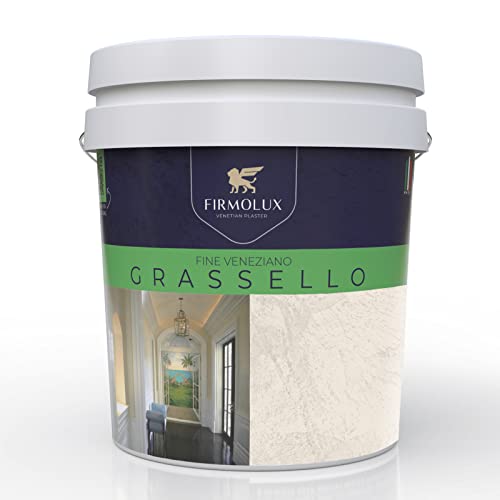 FirmoLux Grassello Authentic Venetian Plaster | Shiny Polished Plaster | Made in Italy from Lime & Marble | Light Colors (4) | Color: SW6140 Moderate White