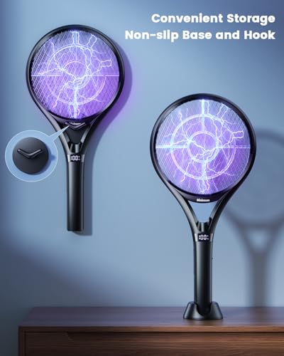 Matamoscas eléctrico Minimoon recargable de 2000 mAh con pantalla LED 7