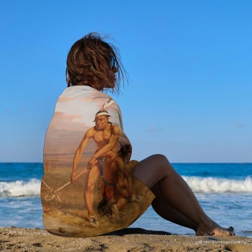 Serviette de plage Indians Playing Ball compacte 130x80 cm - 5