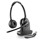 Plantronics Savi W420-M Cuffie Biauricolare per PC, Wireless, Nero