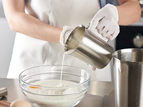 Curta 18/8 Stainless Steel Measuring Cup With Handle And Pour Lip, Metal Pitcher With Oz And Ml Marking, 16Oz/500Ml- 2 Cup), Heavy-Duty Pitcher #TOP5