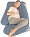 Cute Castle Cooling Cover Pregnancy Pillows, Soft U-Shape Maternity Pillow with Removable Cover - Full Body Pillows for Adults Sleeping - Pregnancy Must Haves - Jumbo 57 Inch - Grey
