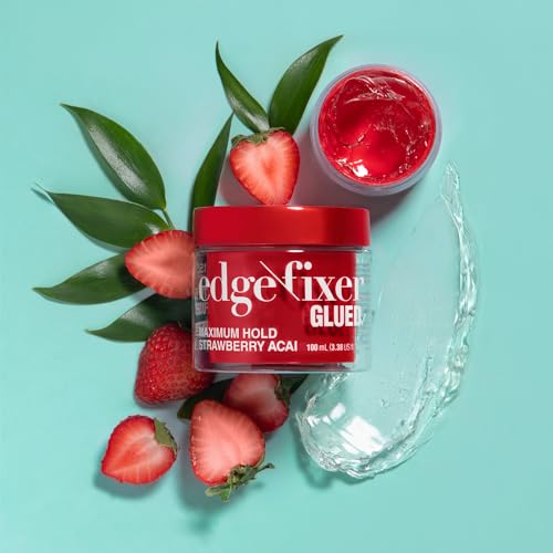 KISS Edge Fixer Max Hold 100mL (3.38 US fl.oz) & 4 in 1 Edge Brush with Fine Edge Combs & Spatula (S