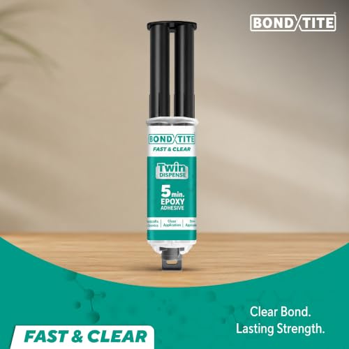 Image of Bondtite Fast & Clear Epoxy 25 GM Syringe Pack | 5 minutes Setting | Easy & Convenient Usage | Multipurpose and High Strength | Transparent Clear Finish | DIY | 2 Component Epoxy Adhesive