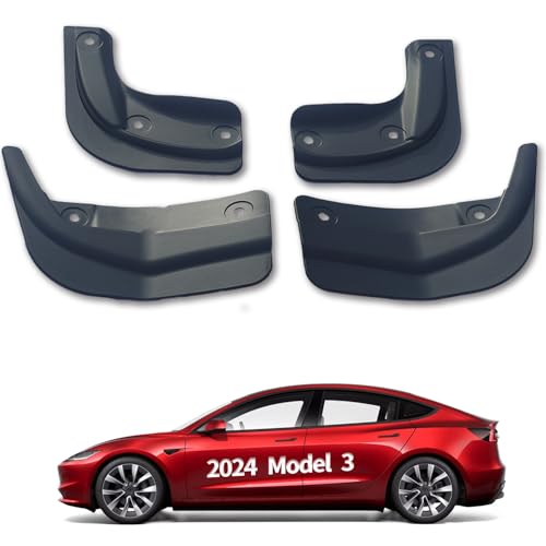 Image of Mud Flaps Splash Guards for Tesla Model 3 Highland 2025 2024, No Drilling Mudguards Fender Mudflaps Kit for Tesla New Model 3 2024 Exterior Accessories, All Weather Protection, Set of 4