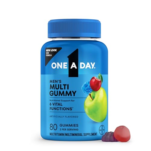 One A Day Mens Multivitamins Gummies – Multivitamin for Men with Vitamin D, Zinc, Folic Acid, Chewable Vitamin Gummies, Physical Energy Support 80 Count
