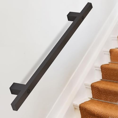 Rampe d'escalier en fer forgé noir de 4m pour sécurité intérieure et extérieure - 2
