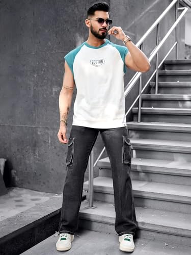 Image of Maniac || Mens || Printed || Round Neck || Raglan Sleeveless || Cotton || T-Shirt