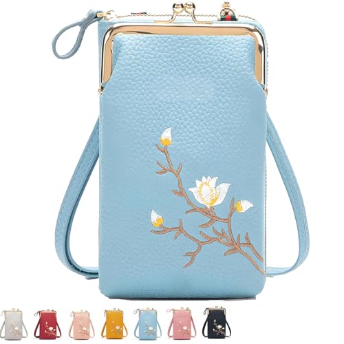Forever Savour Women Sling Cross-Body Wallet With Mobile Cell Phone Holder, Small Crossbody Purses for Women