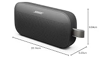 Bose SoundLink Flex Tragbarer Bluetooth Lautsprecher (2. Gen.), Tragbarer Outdoor Lautsprecher, wasserdicht und staubdicht, mit naturgetreuem Klang, bis zu 12 Stunden Akkulaufzeit, Schwarz – Ansicht 8