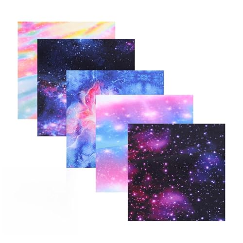 Tela espacial – Algodón puro, cuadrados precortados con patrones cósmicos, juego de colchas, costura tapizada, colección multicolor de textiles artesanales | Proyectos artísticos para el hogar para la