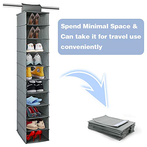 Puikus 10-Shelf Hanging Shoe Organizer Hanging Closet Shoe Organizer, Space Saving Shoe Holder & Storage, Closet Organizer Great For Shoes #TOP5