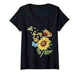 Photo Gallery donna cane zampa di girasole idea regalo design sunshine lover maglietta con collo a v Photo Gallery donna cane zampa di girasole idea regalo design sunshine lover maglietta con collo a v