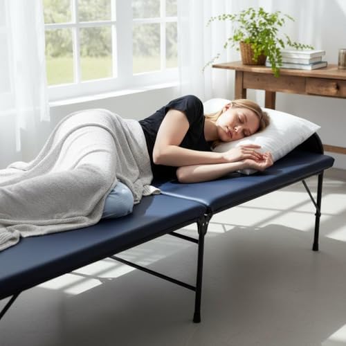Image of Nattnak Premium Folding Bed Single with Mattress | Heavy Duty Metal Cot | Portable Foldable Bed 3ft x 6ft | Space-Saving Multi-Purpose Bed | No Assembly | Ideal for Bedroom & Rented Apartments | Heavy Duty Frame