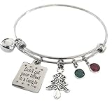 Don't Get Your Tinsel in a Tangle Holiday Expandable Charm Bracelet for Christmas
