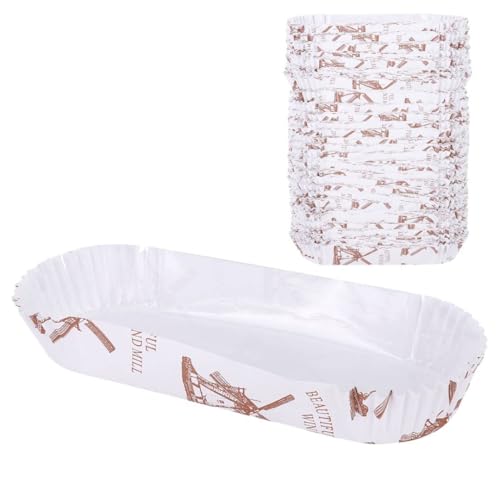 QANYEGN 300Pcs Oval Boat Shaped Hot Dog Trays, Pinwheel Cake Paper Cups