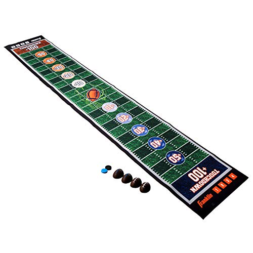 Franklin Sports Shuffleboard Table Game Mats â€“ Tabletop Shuffleboard Mats and Pushers â€“ Indoor Shuffleboard and Curling Games - Football Shuffleboard